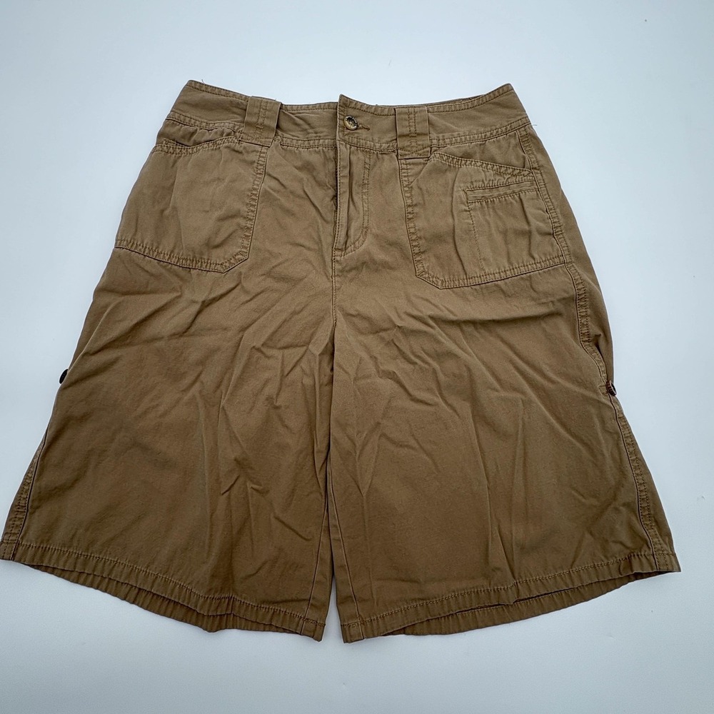 White Stag Bermuda Shorts Womens 6 Beige Twill Flat Front Casual‎ Summer Pockets
